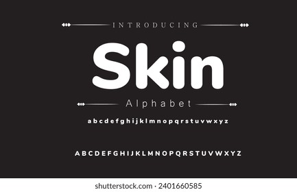 Skin Modern Bold Font. Sans Serif Font. Regular Italic Uppercase Lowercase Typography urban style alphabet fonts for fashion, sport, technology, digital, movie, logo design, vector illustration