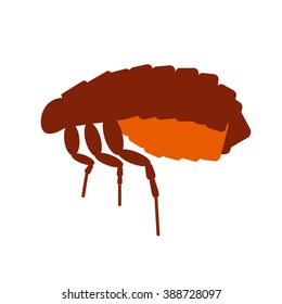 Skin pest flea vector illustration isolated on white background.