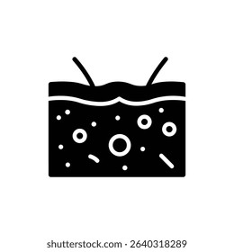 Skin with pores and glands anatomy icon