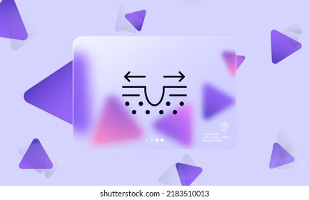 Skin pores line icon. Purify, clean, pollution, smooth wrinkles, care cosmetics, arrows, face, contamination, sebum. Healthcare concept. Glassmorphism. Vector line icon for Business and Advertising.