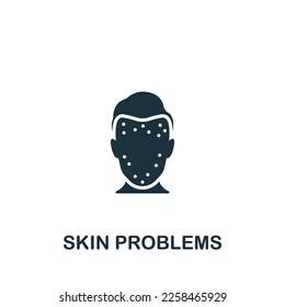 Skin problems icon. Monochrome simple sign from cosmetology collection. Skin problems icon for logo, templates, web design and infographics.