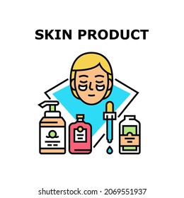 Skin Product Vector Icon Concept. Cream, Lotion And Essential Oil Skin Product For Facial And Body Treatment. Skincare Moisturizing Natural Packaging And Accessory Cosmetic Color Illustration