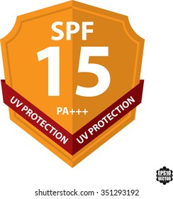 Skin protection badges. SPF, UV.Vector illustration.