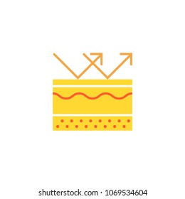 Skin protection illustration.
Skin protected with sunscreen lotion or repaired with serum.