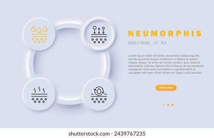 Skin protection line icon. Nourishes, hydrates, soothes, rejuvenates, and fortifies the skin barrier. Neomorphism style. Vector line icon for business and advertising