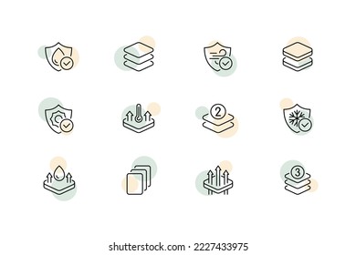 Icono de conjunto de protección de la piel. Humedecimiento, crema de mano, máscara para la cara, acné, tratamiento, limpieza porosa, gota, humedad. Concepto de cuidado de la ciencia. Iconos negros vectoriales en fondo blanco