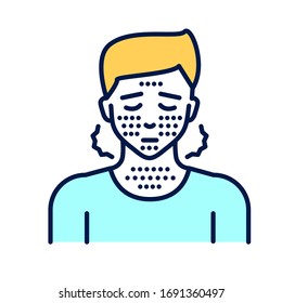 Skin rash line color icon. Dermatological diseases. Allergy symptom. Pictogram for web page, mobile app, promo. UI UX GUI design element. Editable stroke.