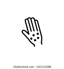 Skin rash line icon. Hand, itching, psoriasis. Cosmetology concept. Vector illustration can be used for topics like allergy, eczema, skin problem