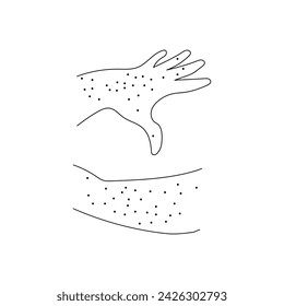 Icono de línea de erupción cutánea. Ilustración vectorial alergia, sarna, varicela, erupción de rubéola.