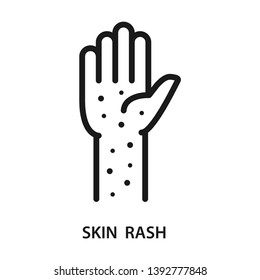 Skin Rash. Simple Line Icon. Isolate On White Background.