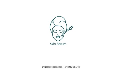 Skin Serum Beauty Treatment Skincare Produkt Vektorgrafik Symbol