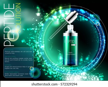Skin serum toner template, glass droplet bottle 3D illustration