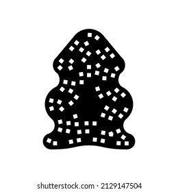 vectores de icono de glifo de ovejas de piel. signo de oveja de piel. símbolo de contorno aislado ilustración negra