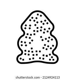 skin sheep line icon vector. skin sheep sign. isolated contour symbol black illustration