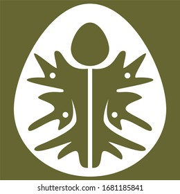 skin silhouette green head pattern