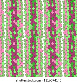Skin snake vector shapes pattern seamless. Beauty color animal print green pink background. Stripes animal spots design for wrapping paper.