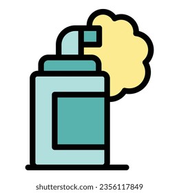 Skin Spray Symbol Umrandungsvektor. Klinische Gesundheit. Farbe der trockenen Krankheit flach