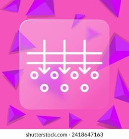 Skin strengthening line icon. Cosmetics, makeup, mascara, lipstick, mirror, care, perfume. Glassmorphism style. Vector line icon for business and advertising