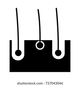 skin structure icon, vector illustration, black sign on isolated background