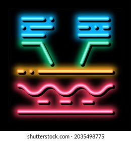 skin structure neon light sign vector. Glowing bright icon skin structure sign. transparent symbol illustration