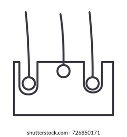 skin structure vector line icon, sign, illustration on background, editable strokes