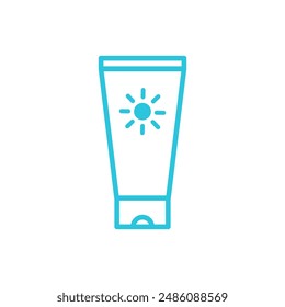 Skin sun protection cream, Isolated on white background. 