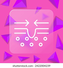 Skin tissue healing line icon. Cosmetics, care, makeup, mascara, lipstick, perfume. Glassmorphism style. Vector line icon for business and advertising