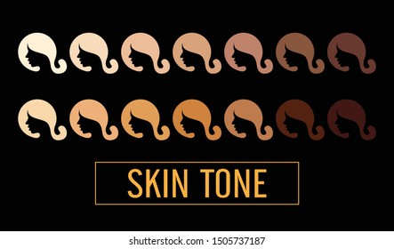 skin tone, color palette set, vector icon