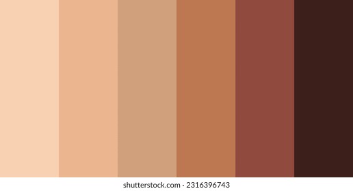 Skin tone color scale chart. Brown palette vector human skin infographic banner icon