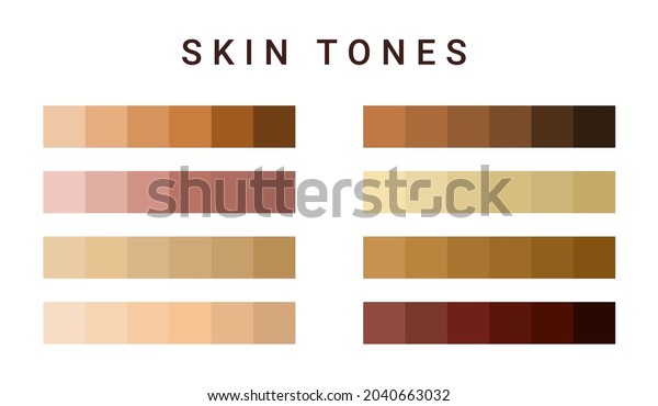Skin Tone Color Scale Chart Brown Stock Vector (Royalty Free) 2040663032