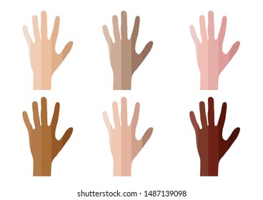 skin tone of hand index color . infographic vector