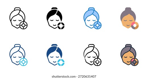 Los iconos de tono de piel establecen una colección de estilo múltiple. Trazo editable 
