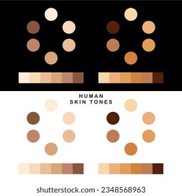 Skin tone, vector icon. Seasonal Skin Color Analysis Chart.
