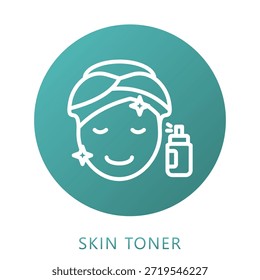 Relleno De Gradiente De Tónico Para La Piel, Icono De Mini Ilustración Relacionado Con El Cuidado Personal, Tienda De Belleza, Cuidado Corporal Y Más. Uso Para El Concepto Moderno, Ui, Web Ux Y Desarrollo De App.
