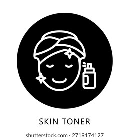 Botón Del Icono Del Tónico De La Piel, Mini Ilustración Relacionada Con El Cuidado Personal. Uso Para El Concepto Moderno, Ui, Web Ux Y Desarrollo De App.