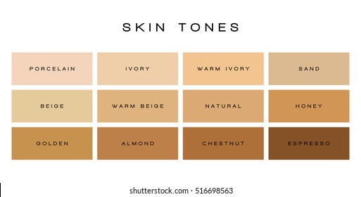 Skin Tones Color Palette Vector 