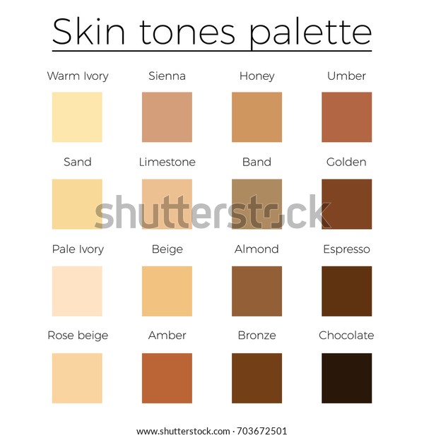 Skin Tones Color Palette Vector Skin Stock Vector (Royalty ...