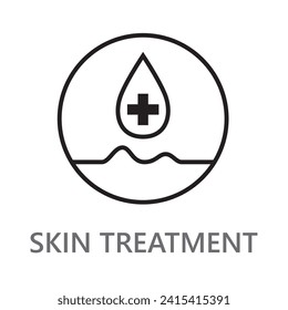 skin treatment. skin care icon. cleaning and cleansing line icon vector illustration.