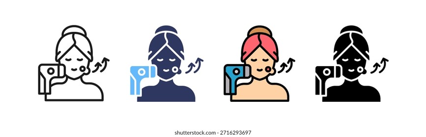 Icono de tratamiento de la piel Ilustración vectorial múltiple