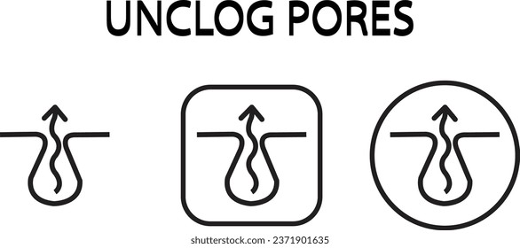 Skin Unclog pores icon vector art black color.