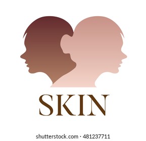 skin vector logo, dark turn to bright