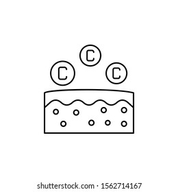 Skin vitamin C icon. Simple line, outline vector of dermatology icons for ui and ux, website or mobile application