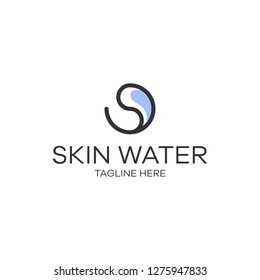 Skin water with initial S logo design template