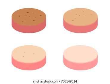 skin whitening vector / dark to light color