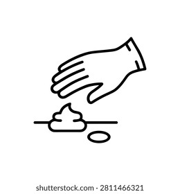 Skincare Application Icon Containing apply cream, skincare routine, cosmetic care, and outline icon. Outline icon
