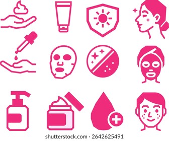 Skincare and Beauty Icon illustration