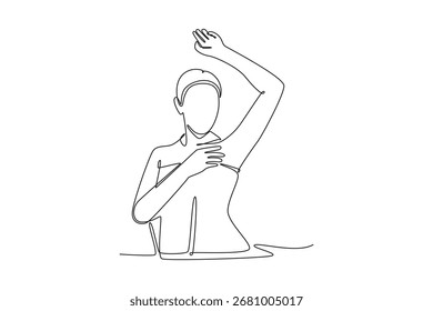 Concepto de cuidado de la piel. Diseño de dibujo de línea única. Ilustración gráfica de Vector
