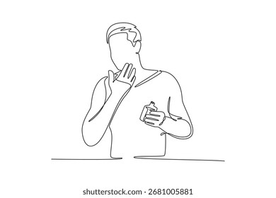 Conceito de cuidados com a pele. Design de desenho de linha única. Ilustração gráfica vetorial