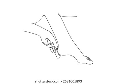 Conceito de cuidados com a pele. Design de desenho de linha única. Ilustração gráfica vetorial