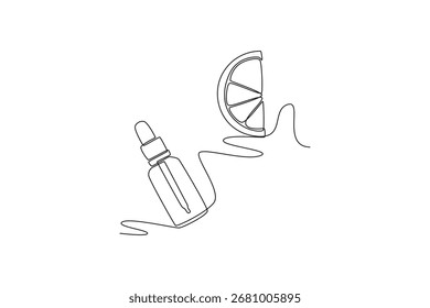 Conceito de cuidados com a pele. Design de desenho de linha única. Ilustração gráfica vetorial